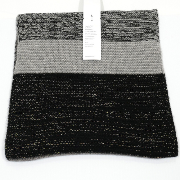 Black Gold Sparkle Yak Merino Color Block Scarf